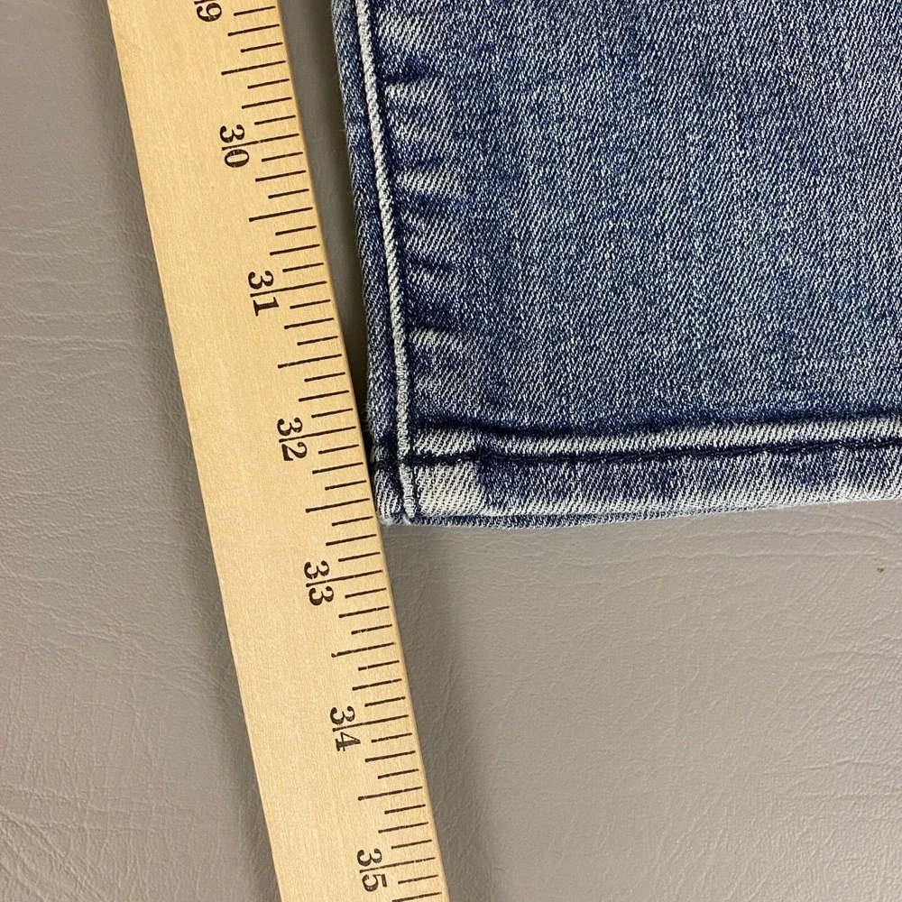 7 For All Mankind Slimmy Jeans Mens Size 33x34 Blue Distressed Denim Light‎ Wash